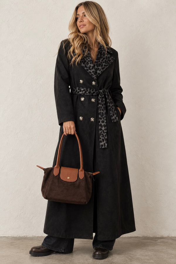 Margot Faux Suede Handbag Chocolate