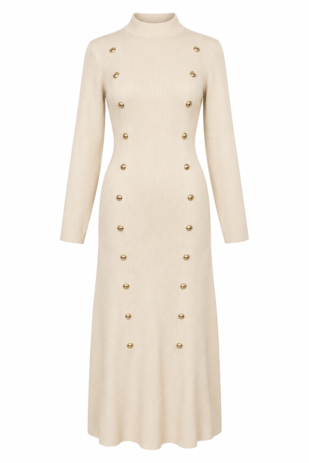Melinda Military Knit Dress Cream