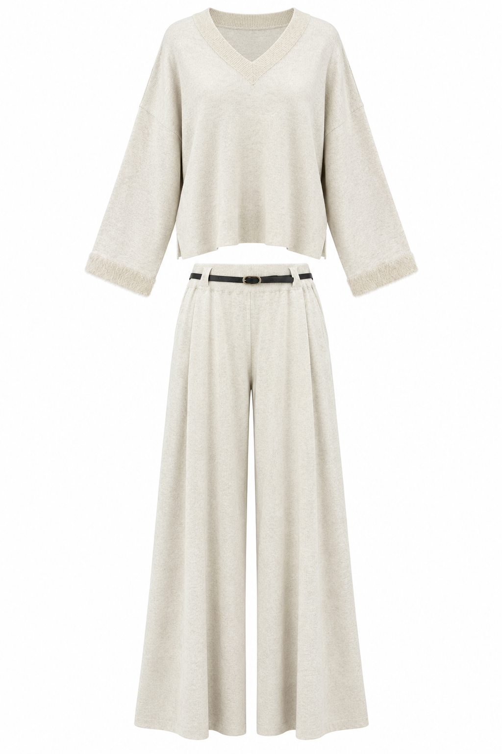 Cassidy V-Neck Co-Ord Cream