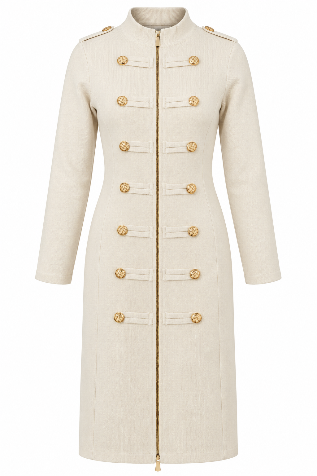 Marcia Military Zip Dress Cream