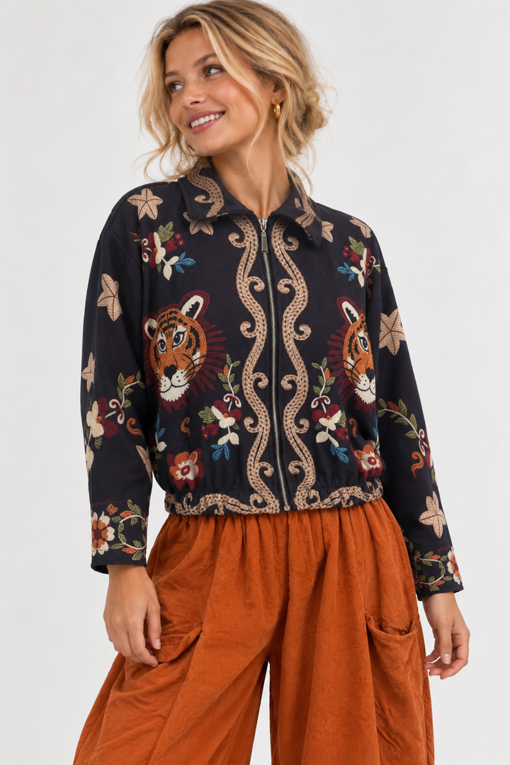 Mystic Tiger Zip Jacket Navy