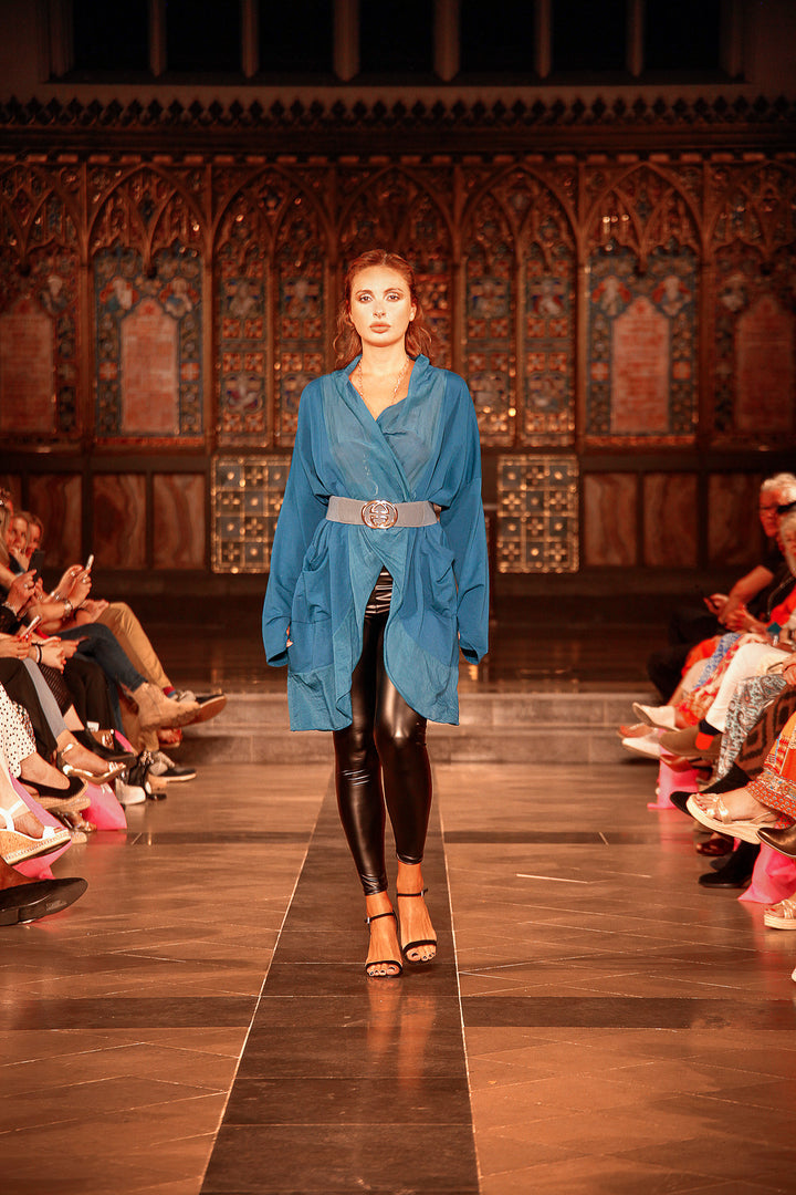 Emily Wrap Silk Top Teal