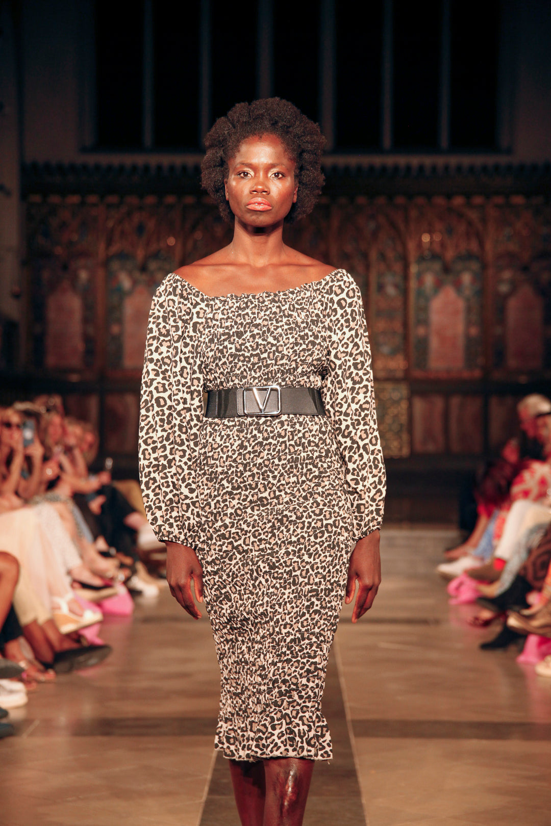 Steph Leopard Dress Beige