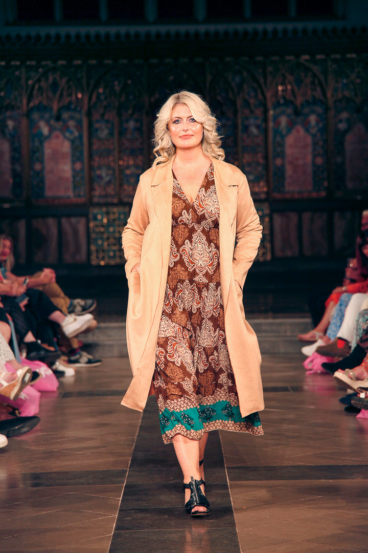 Chocolate Venice Tiered Maxi Dress
