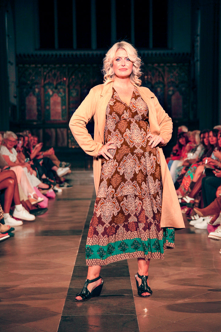 Chocolate Venice Tiered Maxi Dress