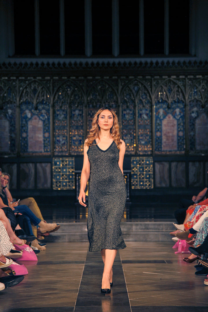 Megan Lurex Dress Black