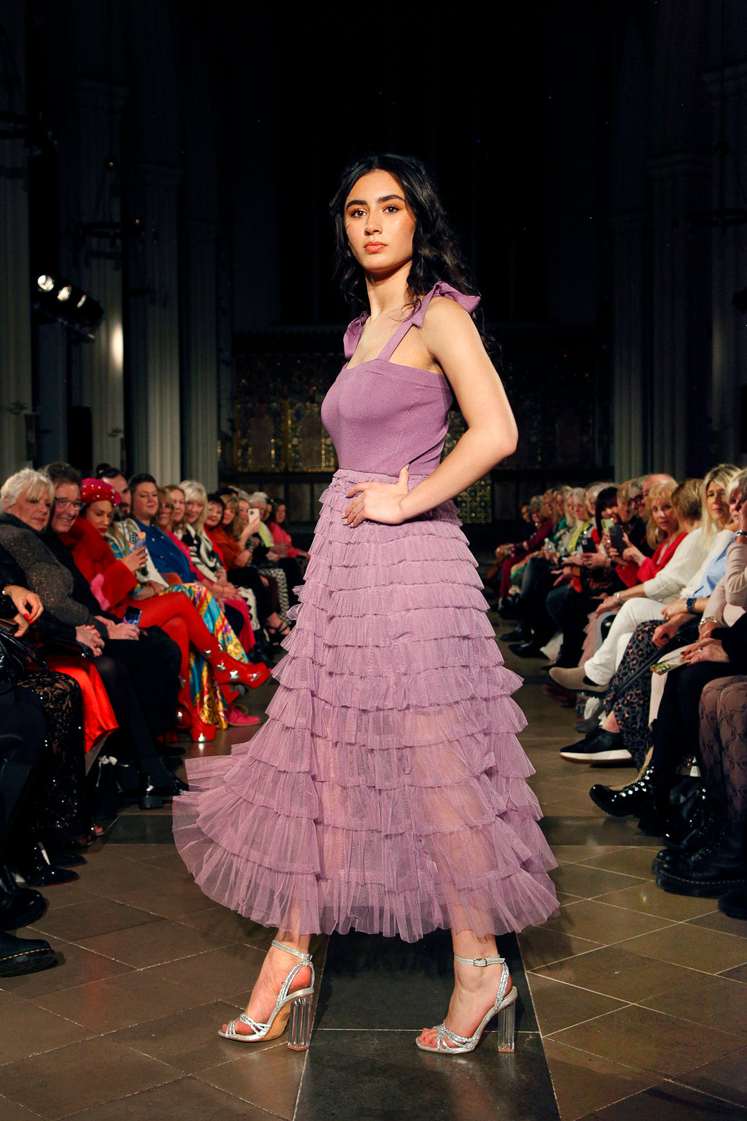 Giovanna Ruffle Dress Purple Rain