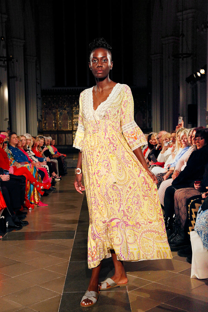 Renata Boho Tassel Dress - Gold Luxe