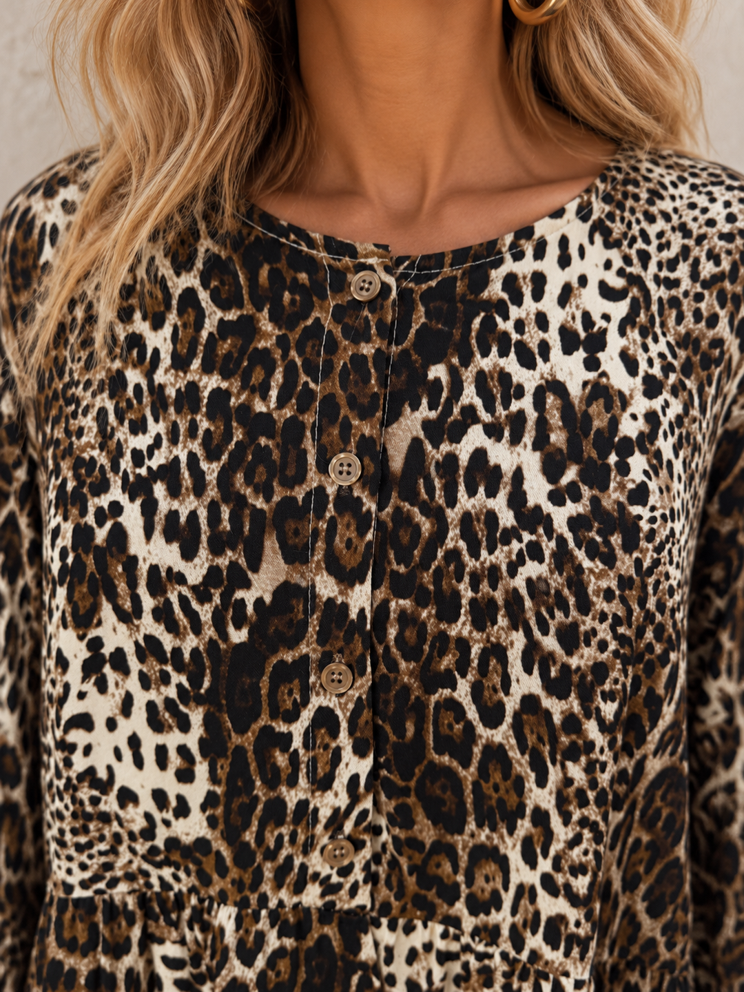 Charlotte Leopard Midi Dress Toffee