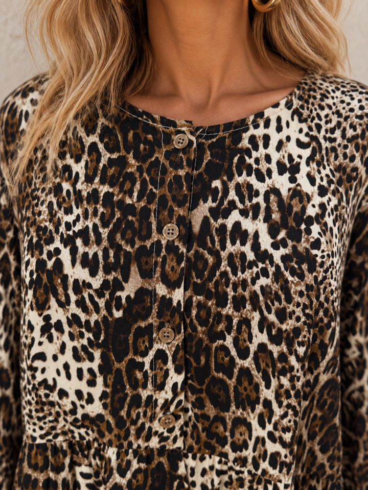 Charlotte Leopard Midi Dress Toffee
