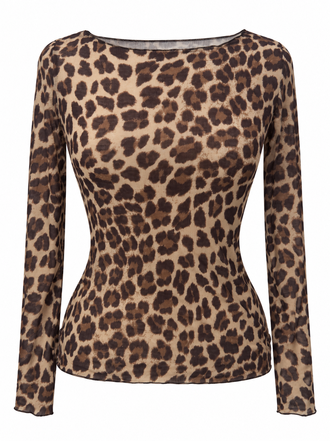 Leopard Print Cashmere Top Latte