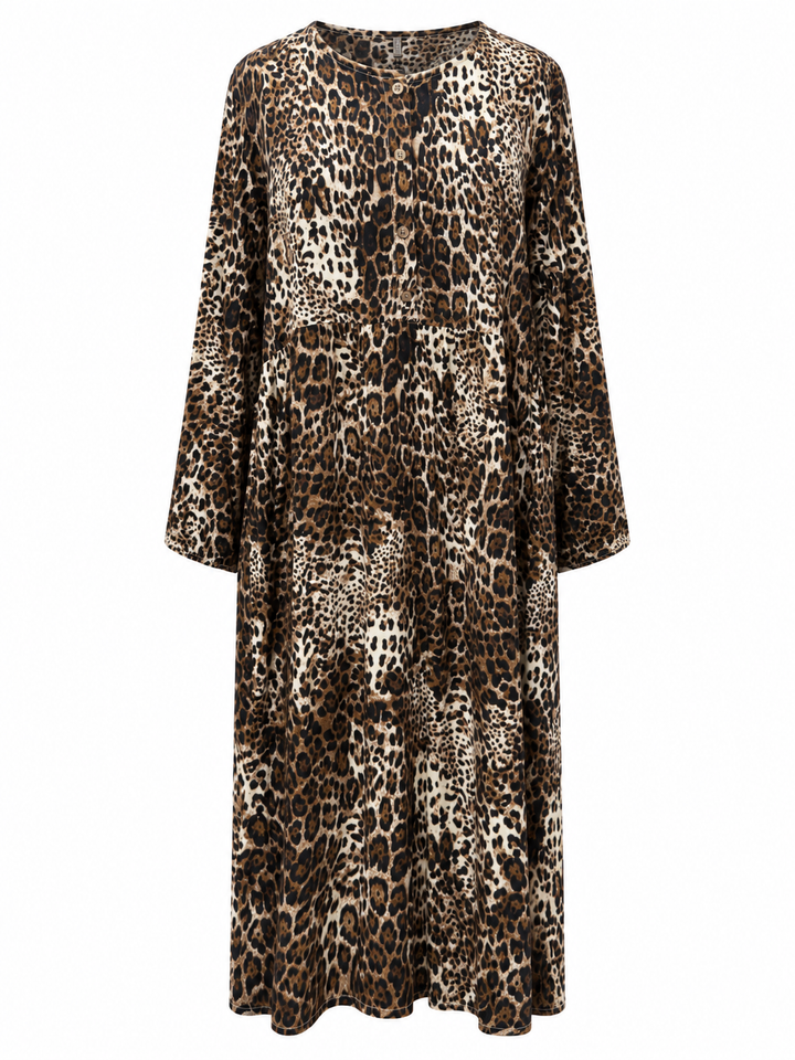 Charlotte Leopard Midi Dress Toffee