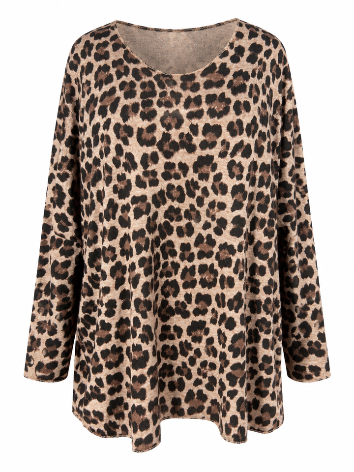 Leona Leopard Top Camel