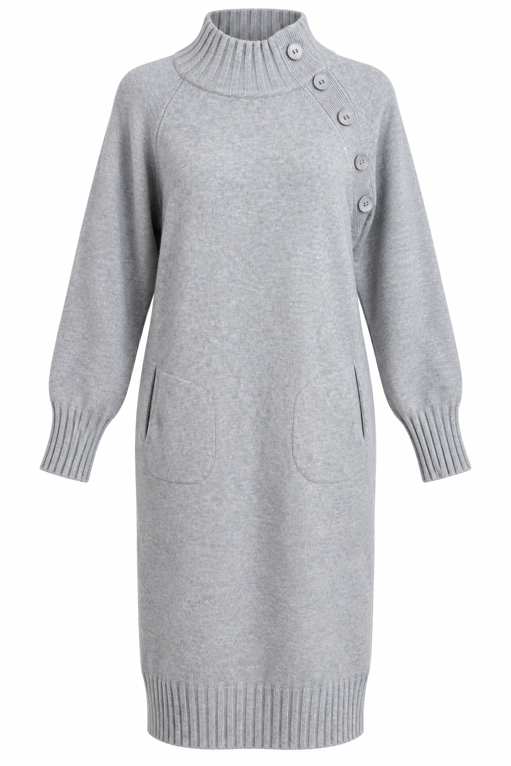 Stella Button Jumper Dress Grey