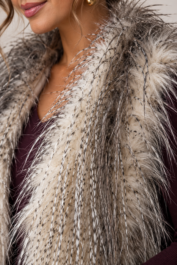 Emmalyn Two Tone Faux Feather Gilet