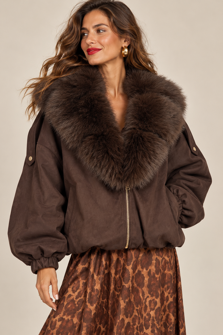 Shadow Plush Jacket Chocolate