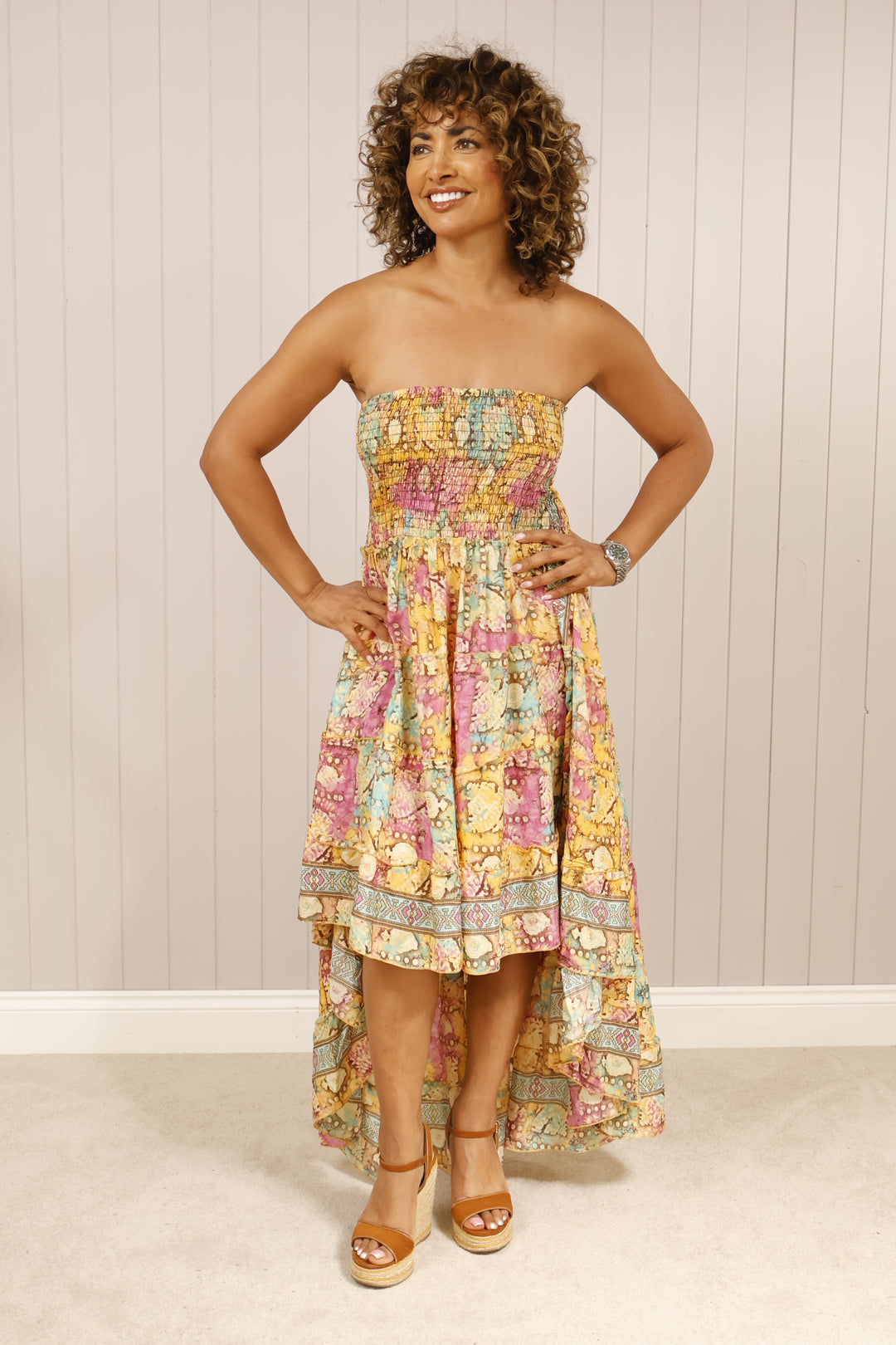 Halsey High Low Maxi Dress Mustard