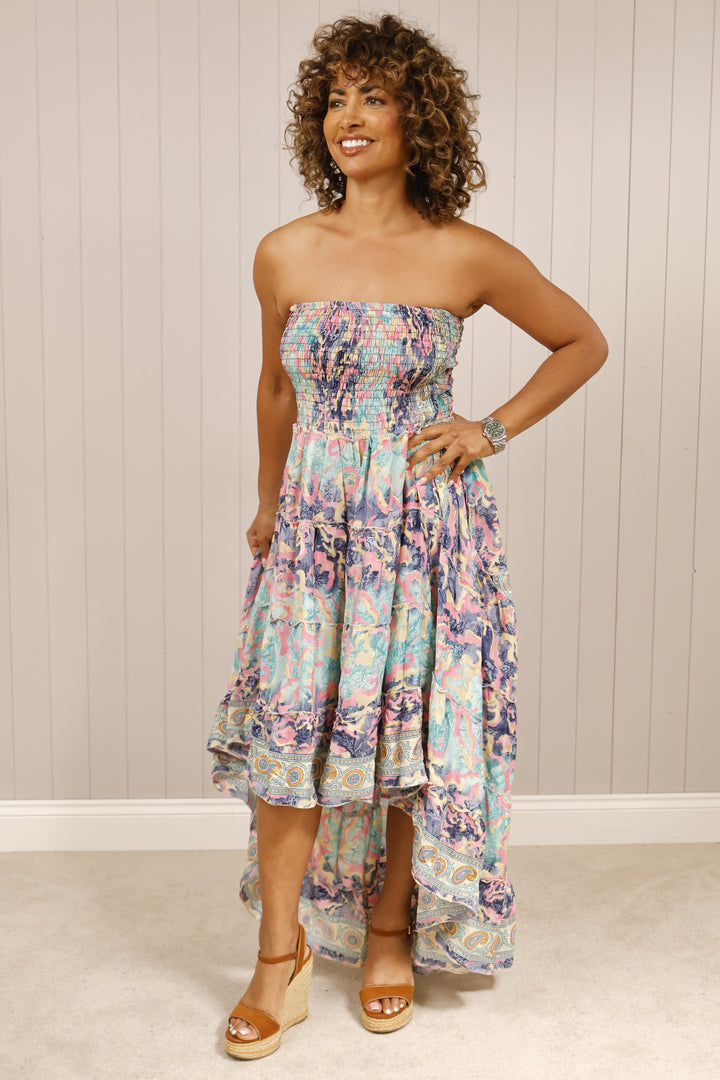 Halsey High Low Maxi Dress Aqua