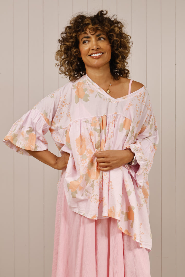 Floral Boho Top Pink