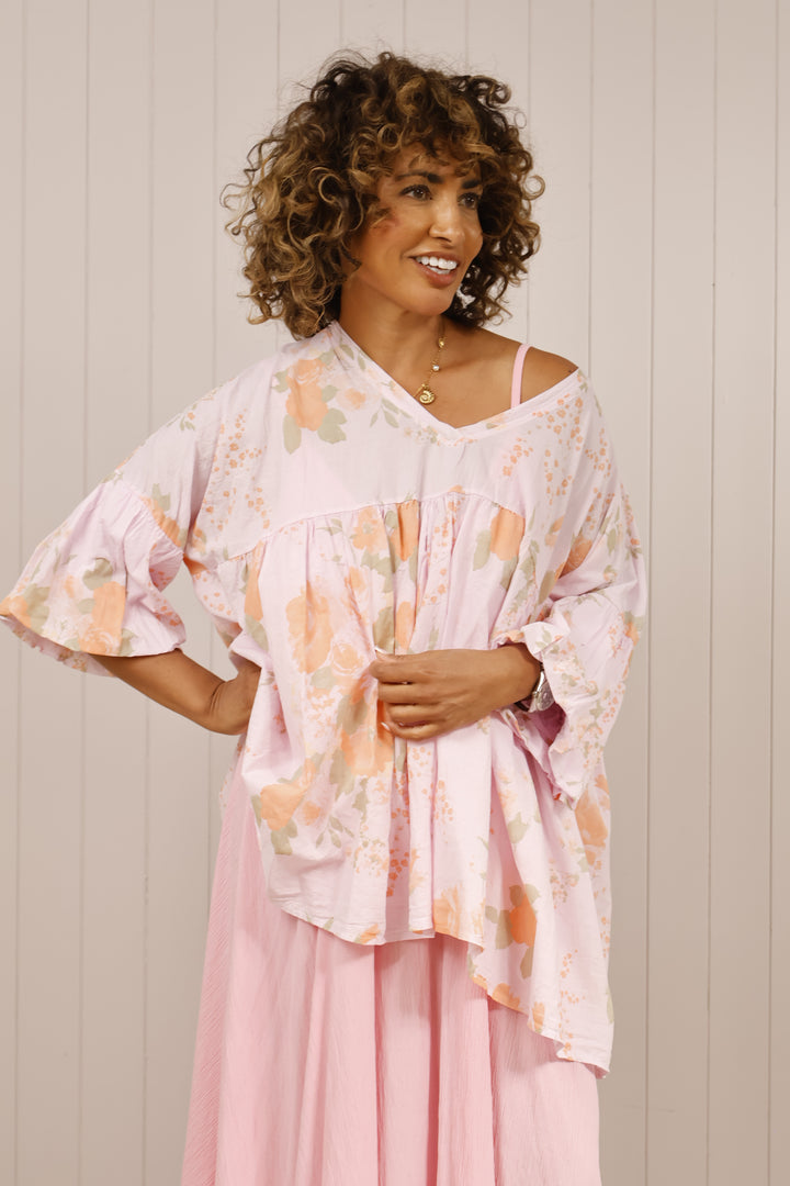 Floral Boho Top Pink