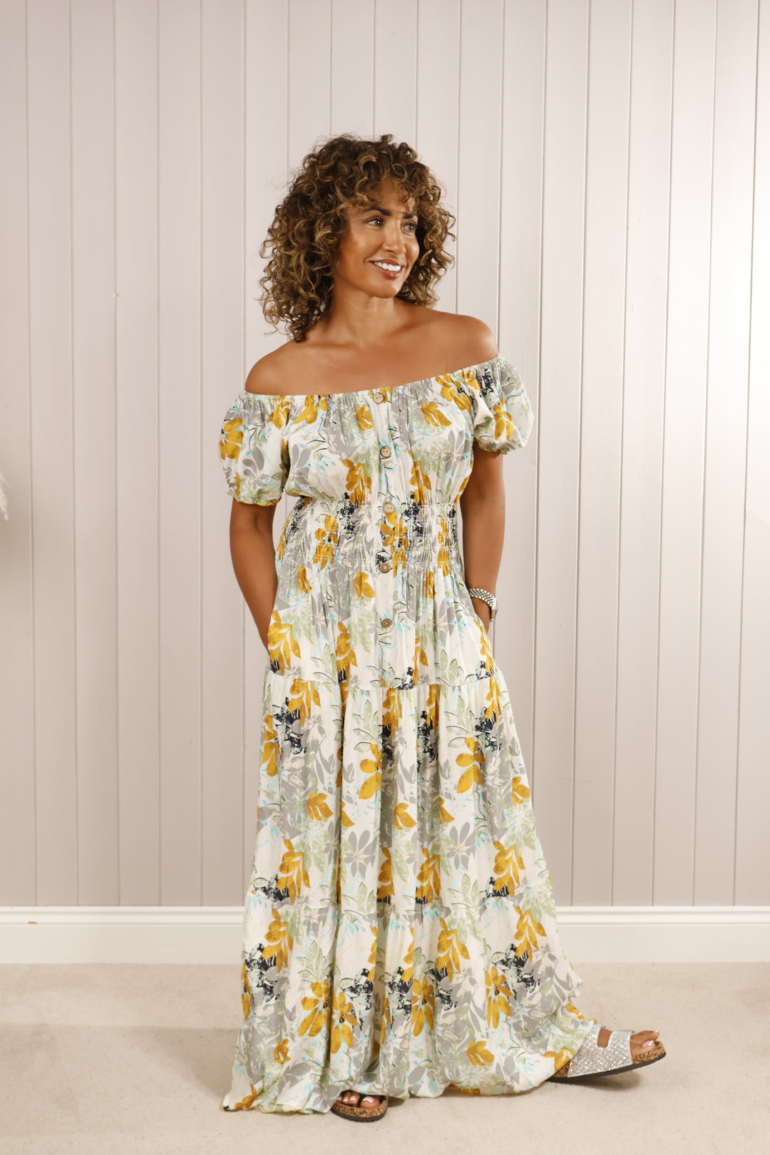Dakota Tropical Dress Green