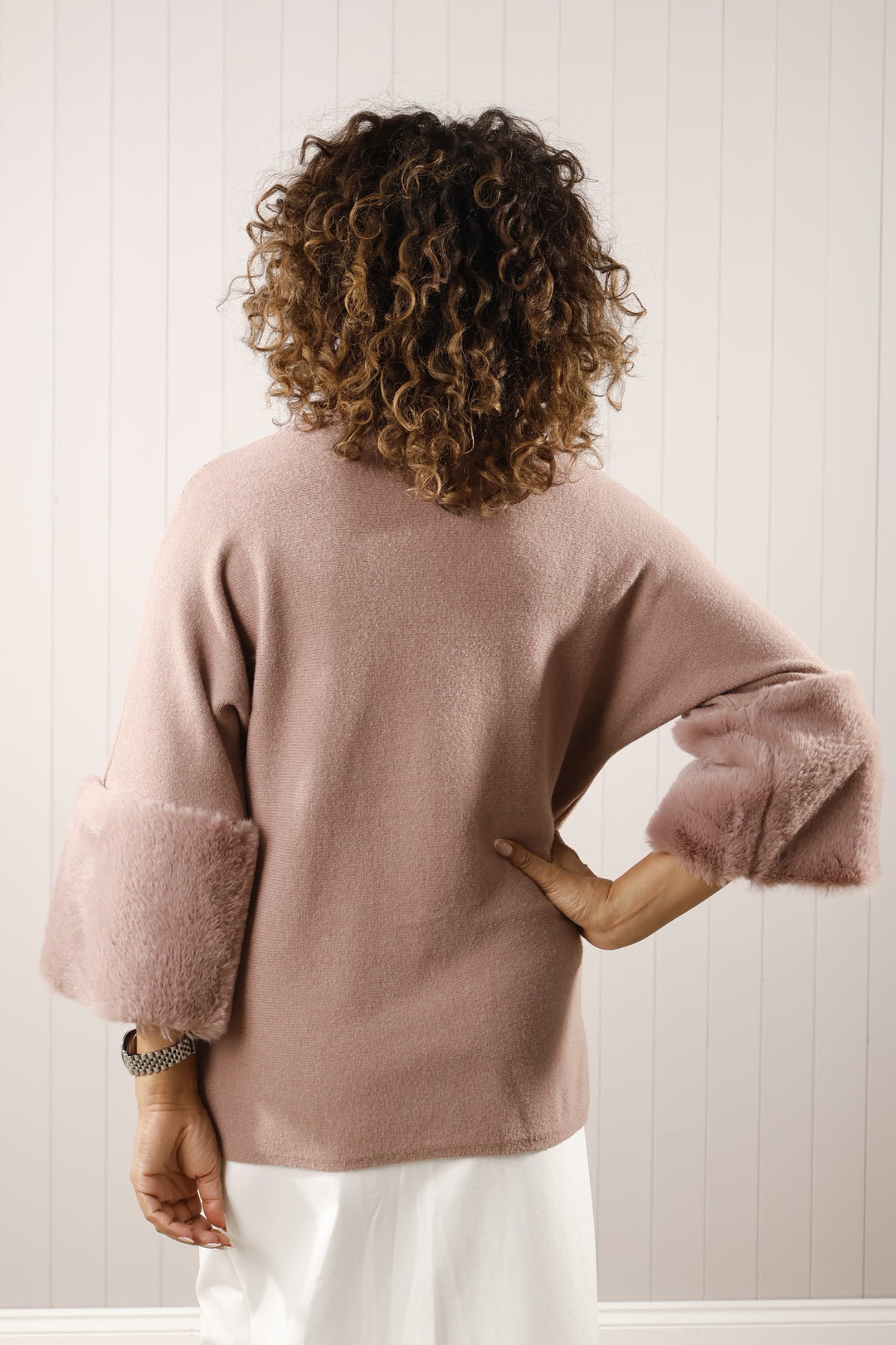 Isabelle Cowl Luxe Jumper Dusky Pink