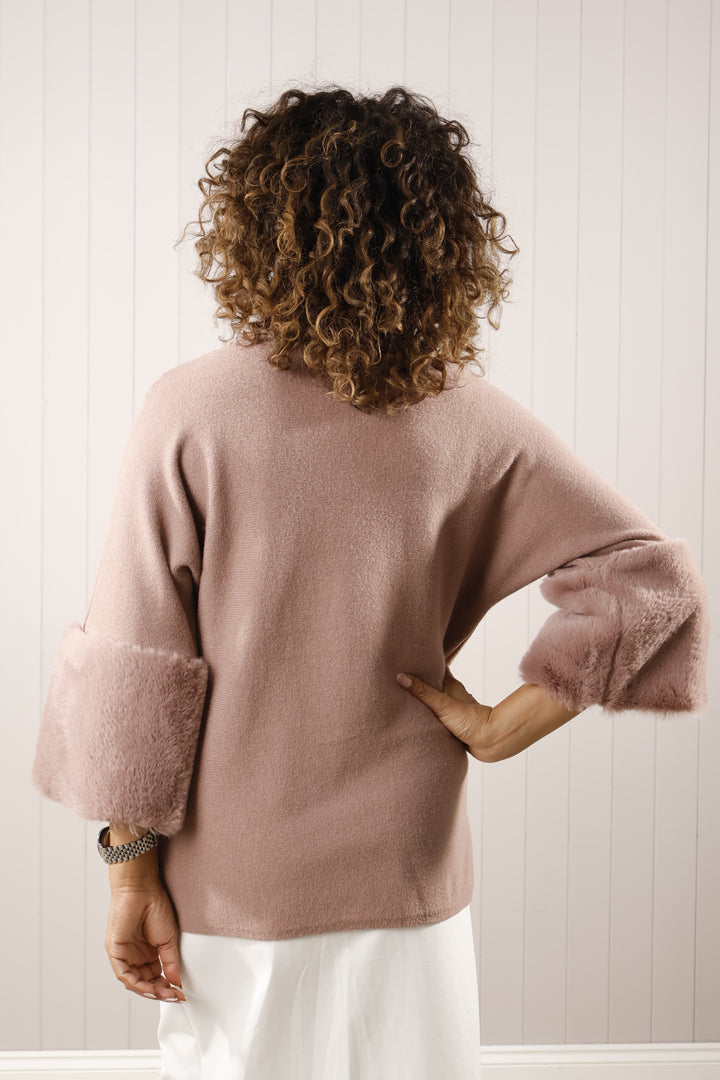 Isabelle Cowl Luxe Jumper Dusky Pink