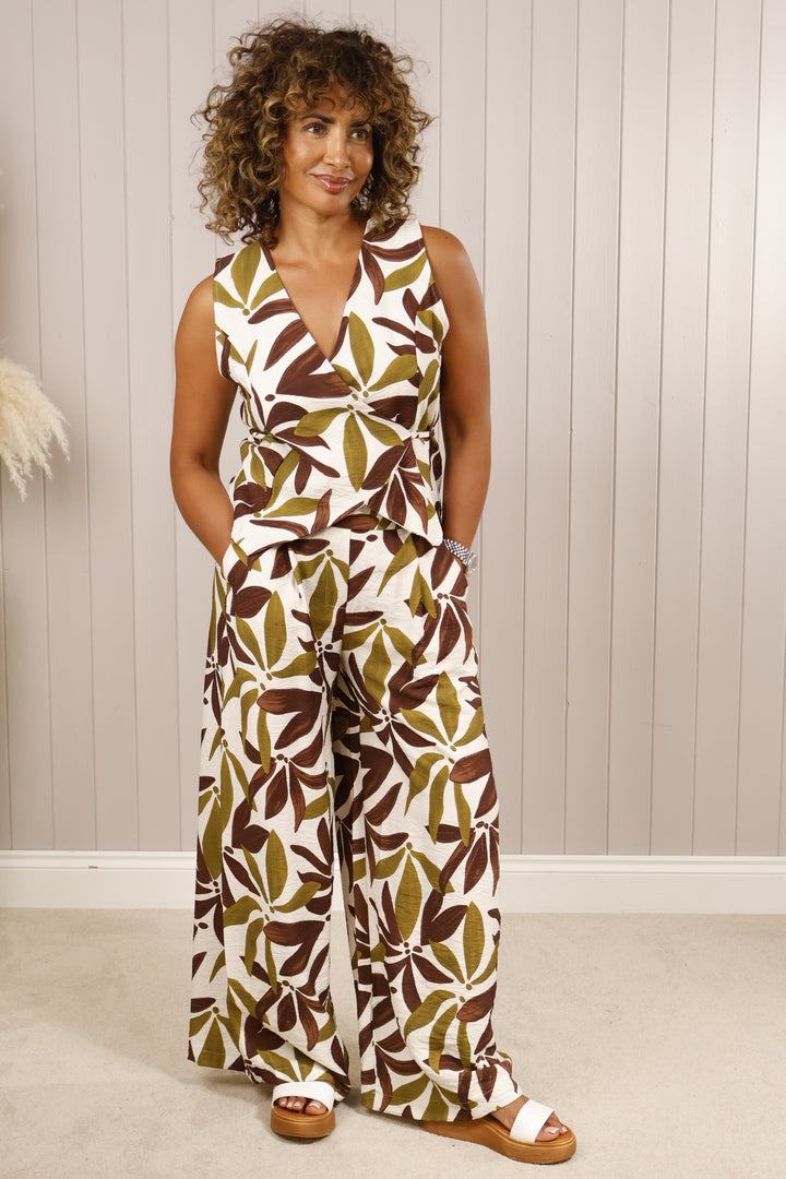 Lena Floral Co-Ord Lime