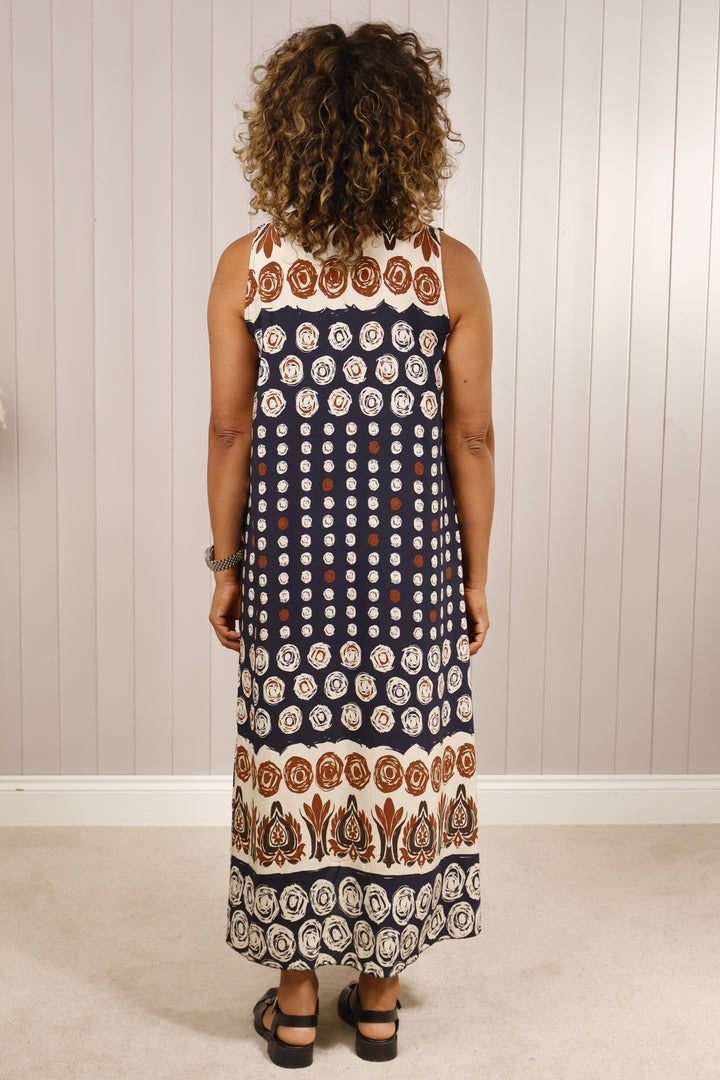 Dottie Abstract Dress Navy