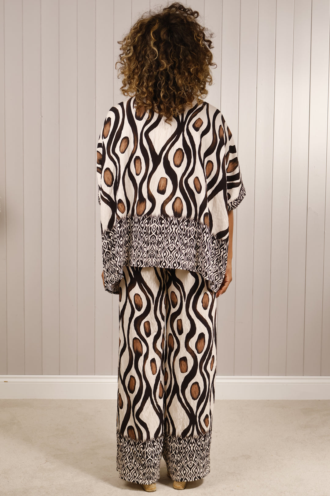 Georgie Print Trousers Chocolate