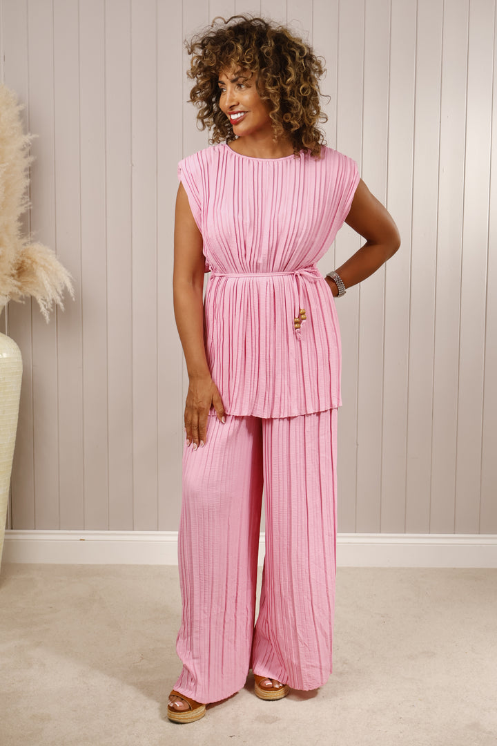 Cassia Pleated Co-Ord Pink