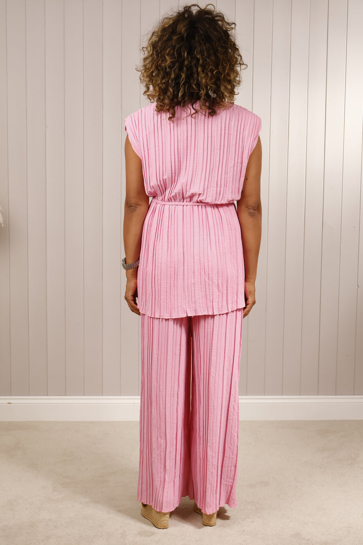 Cassia Pleated Co-Ord Pink