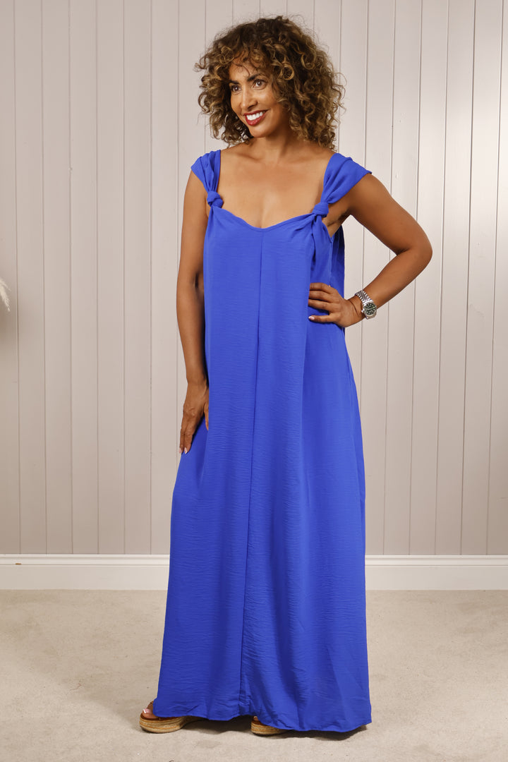Kira Knot Dress Royal Blue