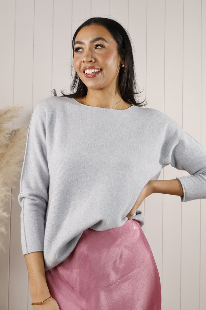 Anabelle Round Neck Jumper Grey