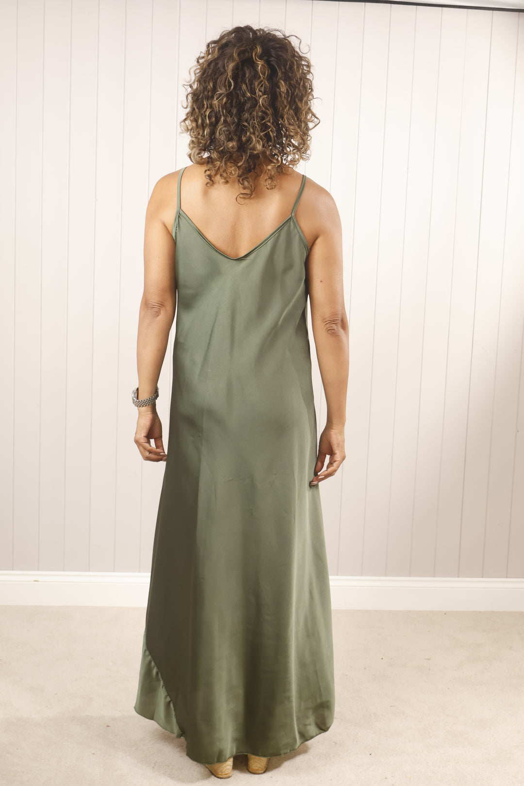 Florentine Feather Dress Khaki