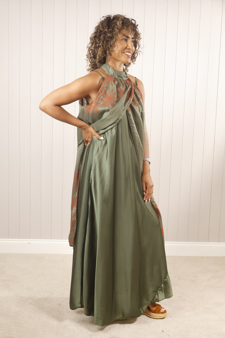 Hallie Maxi Cover Up Khaki