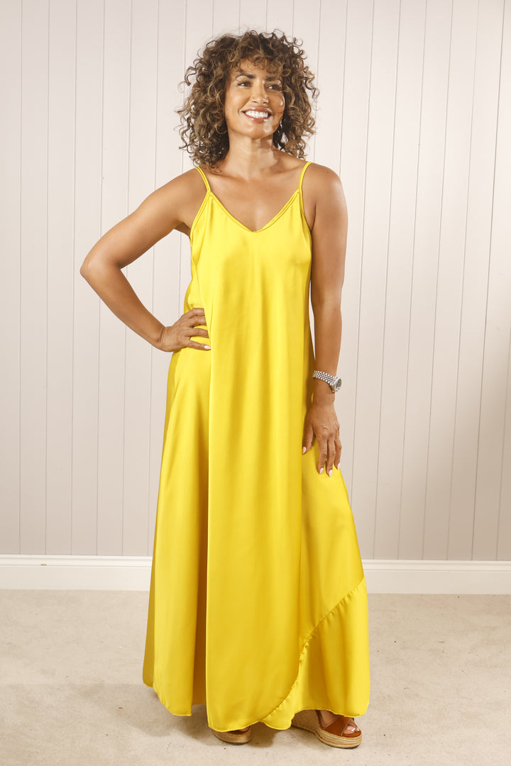 Florentine Feather Dress Ochre