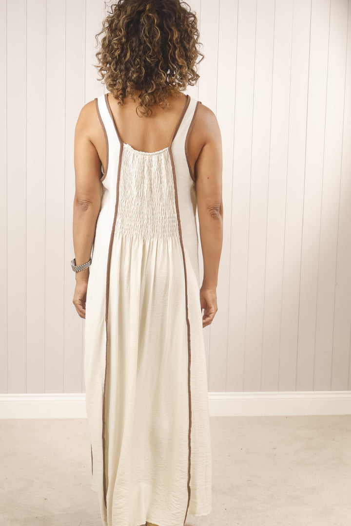 Charlie Panel Dress Beige