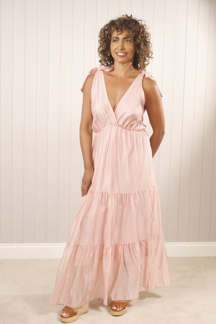 Emilia Luxe Tiered Dress Pink