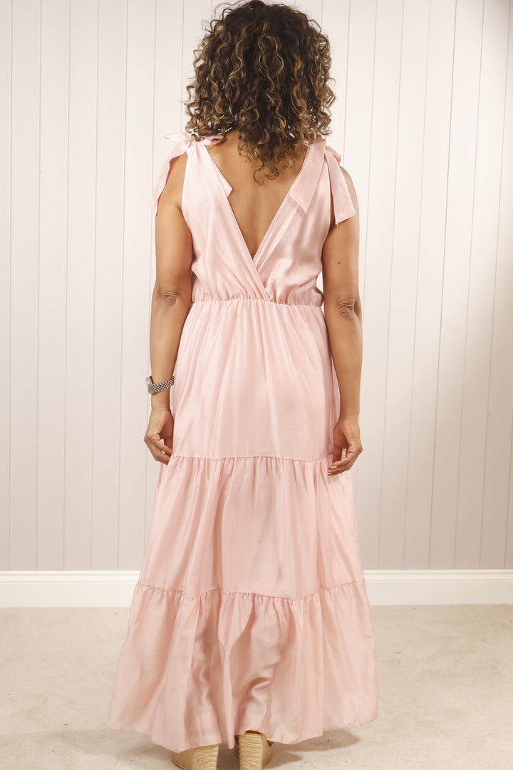 Emilia Luxe Tiered Dress Pink