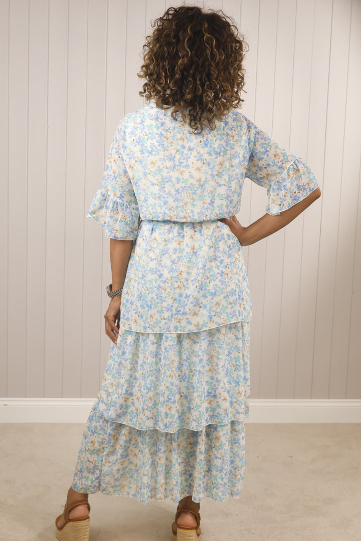 Trinity Tiered Dress Blue