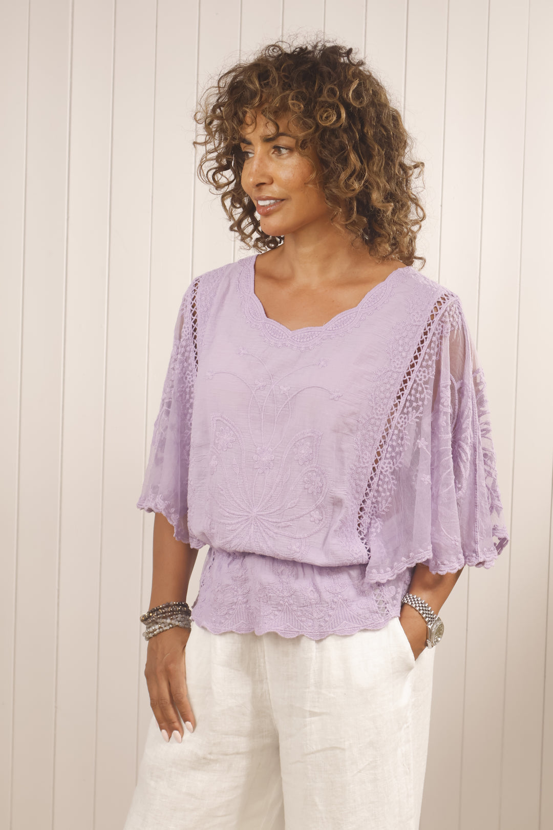 Sasha Sheer Top Lilac