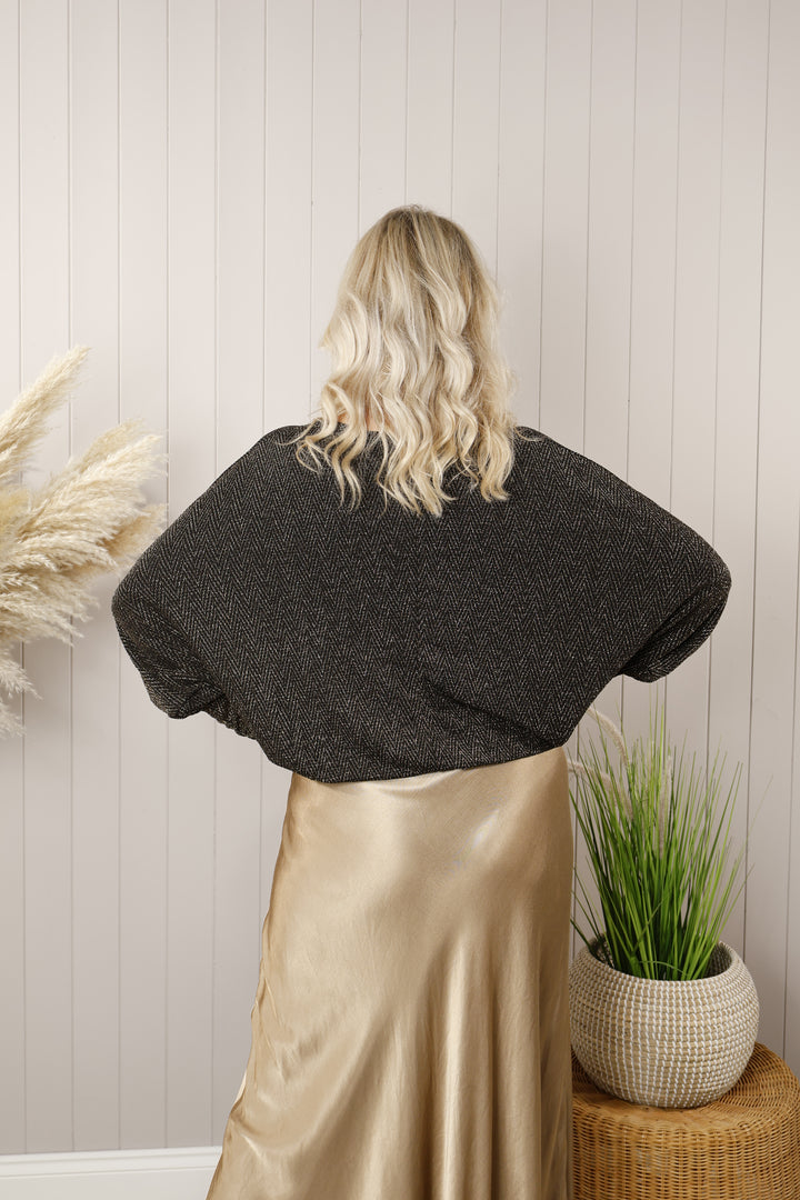 Batwing Sparkle Top Bronze