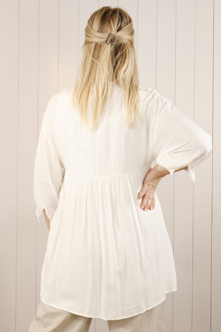 Winslet Embroidered Tunic Cream