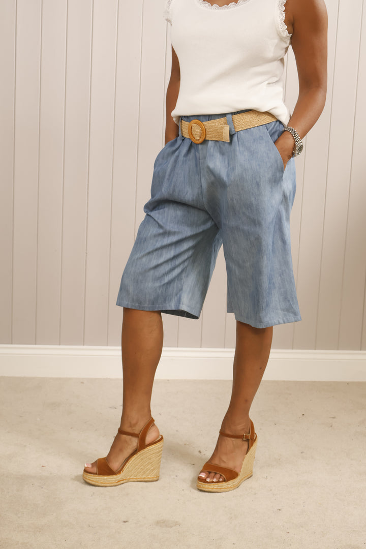 Bexley Belted Shorts Denim
