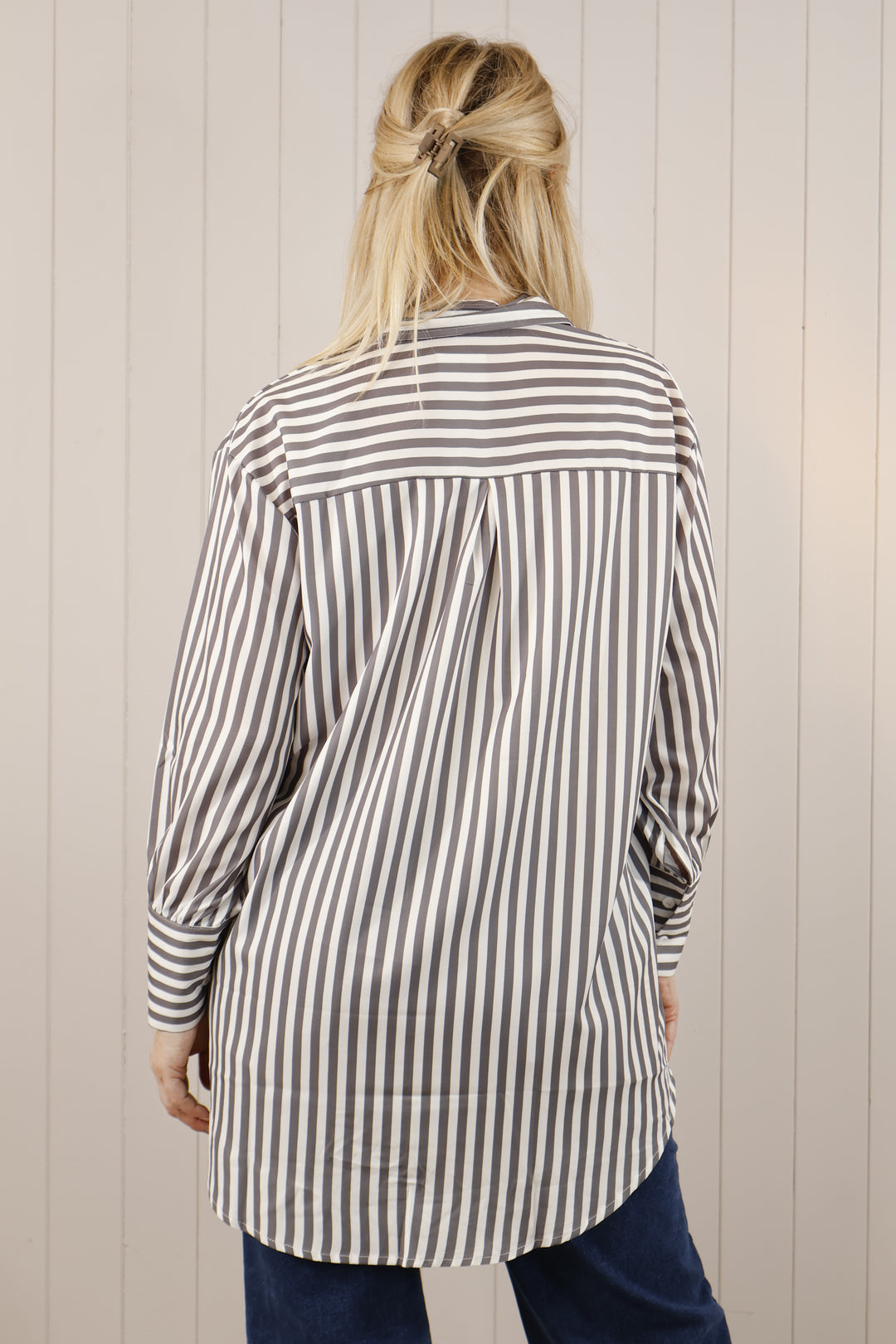 Charli Stripe shirt Grey/White