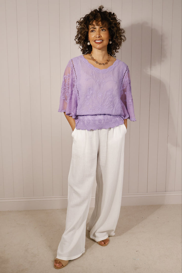 Sasha Sheer Top Lilac