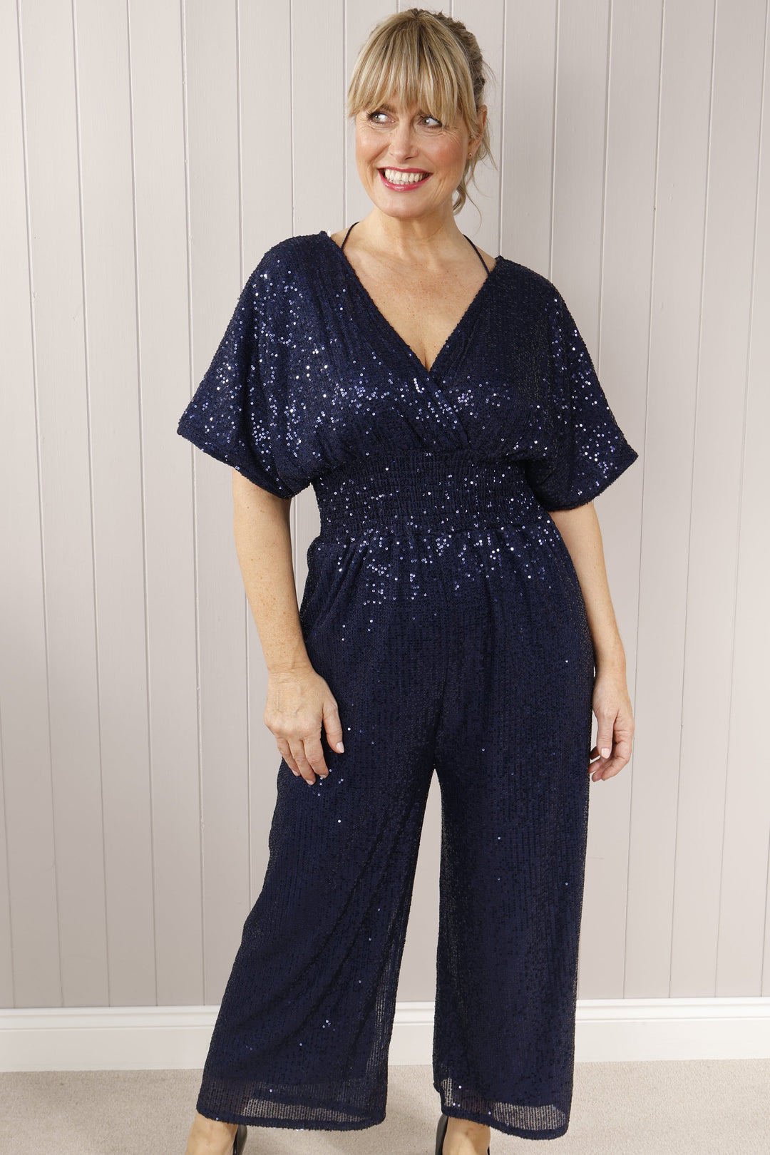 Sequin Jumpsuit Navy