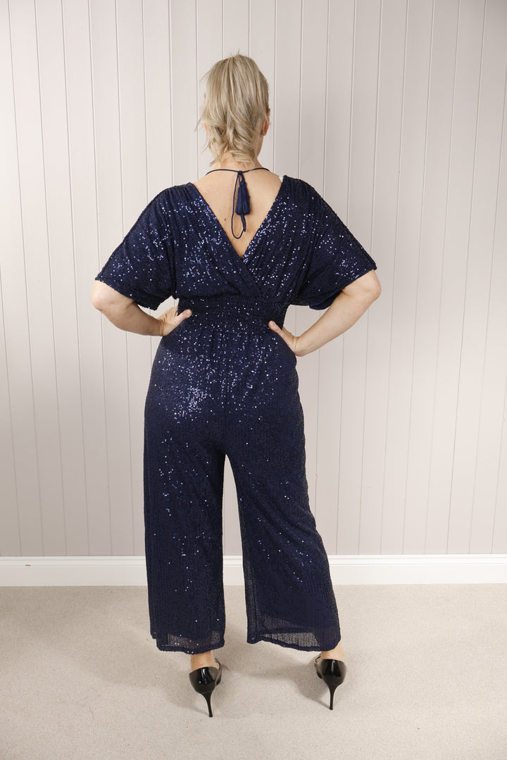 Sequin Jumpsuit Navy