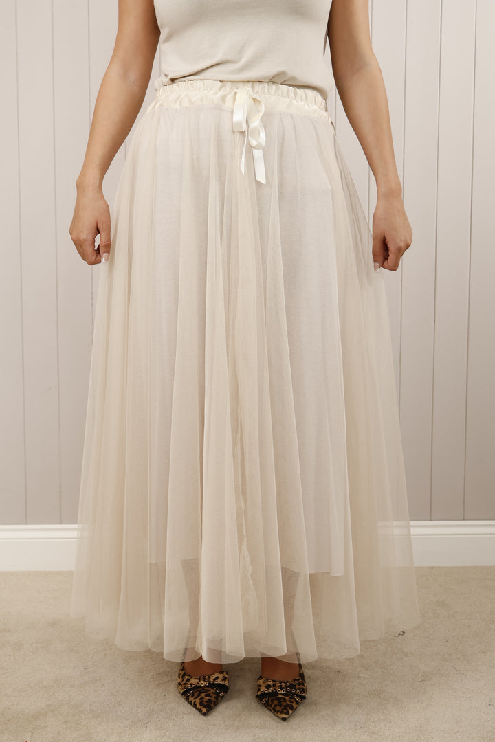 Tulle A-Line Skirt Ivory